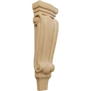 2-3/8 in. x 5-1/8 in. x 15-1/2 in. Unfinished Wood Cherry Medium Traditional Pilaster Corbel