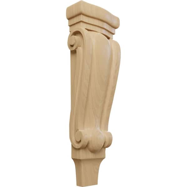 Ekena Millwork 2-3/8 in. x 5-1/8 in. x 15-1/2 in. Unfinished Wood Cherry Medium Traditional Pilaster Corbel