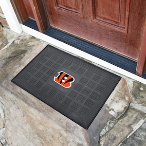 NFL Cincinnati Bengals Black 19 in. x 30 in. Vinyl Outdoor Door Mat