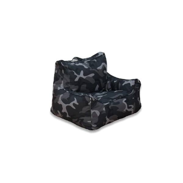 ACESSENTIALS Charcoal Camouflage Cotton Canvas Structured Bean Bag