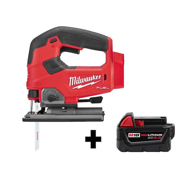 Milwaukee 2737-20-48-11-1850 M18 FUEL 18-Volt Lithium-Ion Brushless Cordless Jig Saw with M18 5.0 Ah Battery - 1