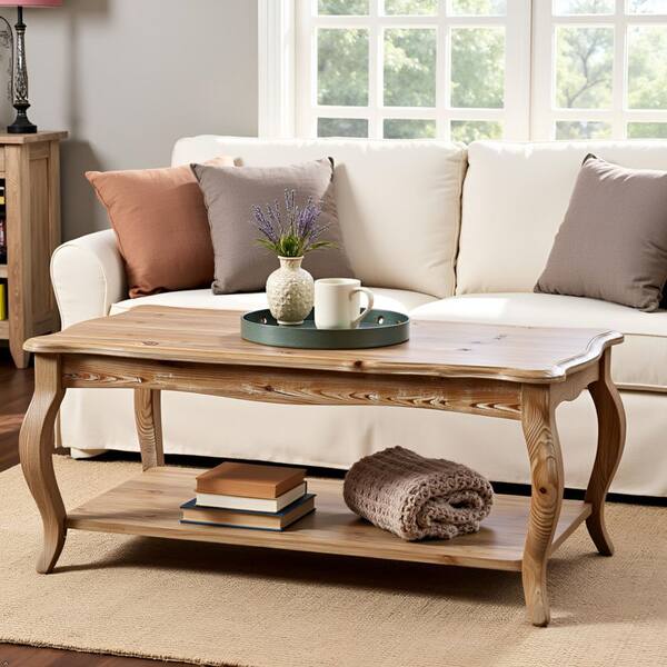 Alaterre Furniture Rustic 42 in. Rectangle Wood Coffee Table with
