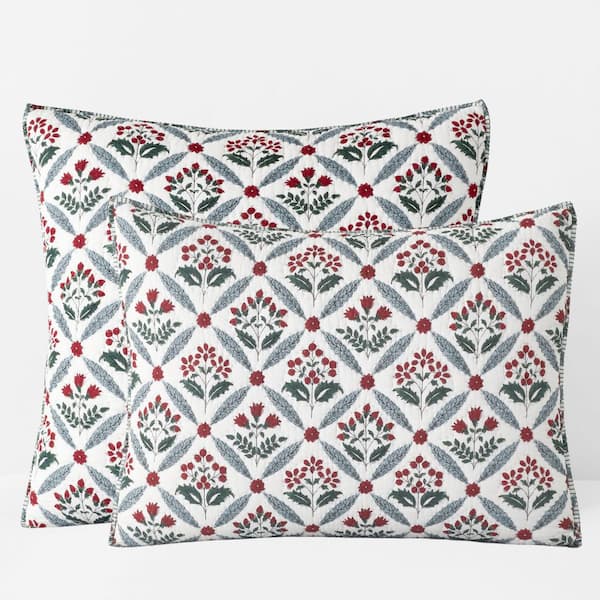 Company Cotton Elderberry Quilted White Cotton Sham