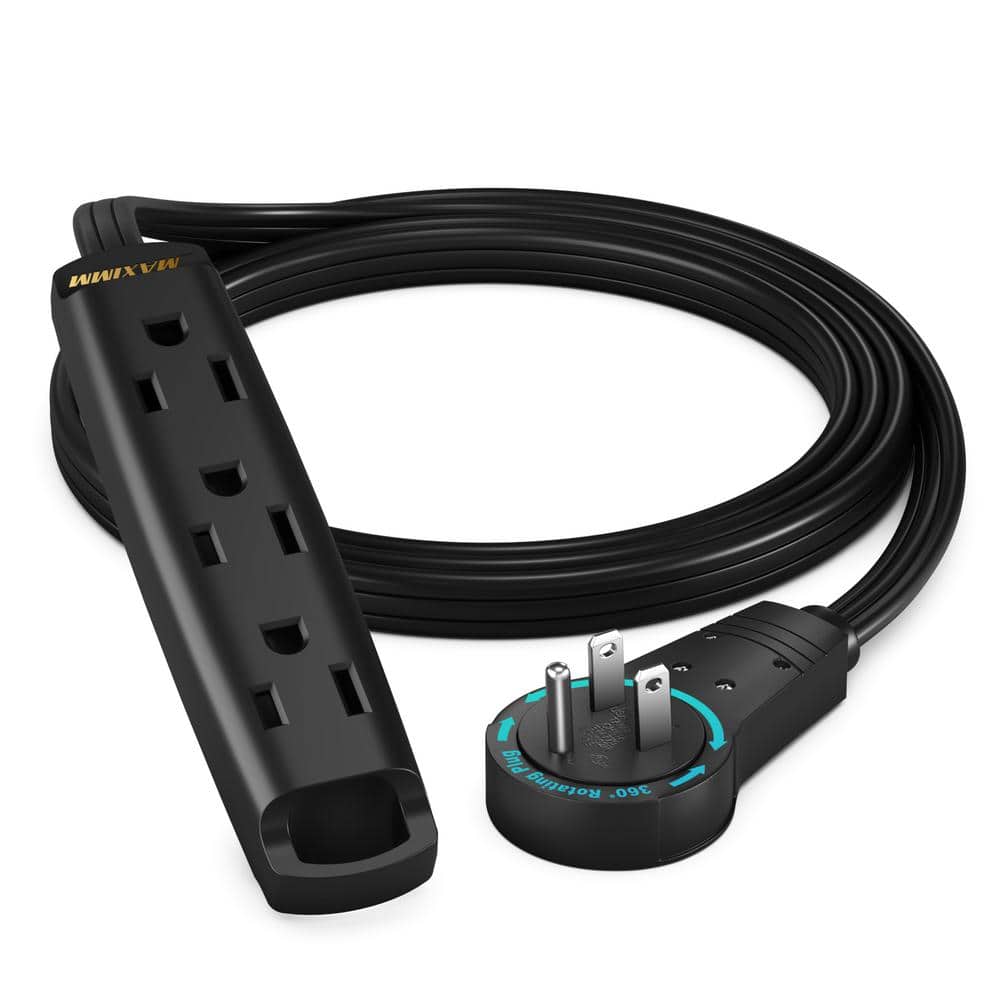 3 ft. 16/3 Light Duty Indoor Extension Cord 360° Rotating Flat Plug 1-Sided with Loop, Black price history on PriceWatchPro