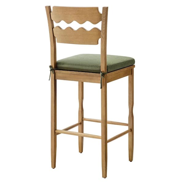 MODWAY Jax Vintage 43 in. H Inspired Oak Wood Bar Stool With Wavy