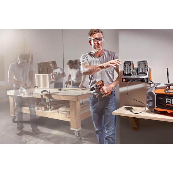 RIDGID - 18-Volt Lithium-Ion 2.0 Ah Battery Pack and Charger Kit