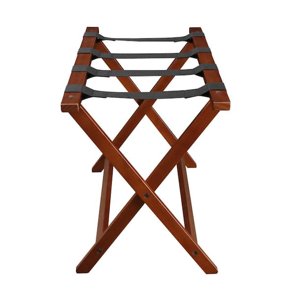Heavy Duty 30 in. Walnut Extra Wide Luggage Rack
