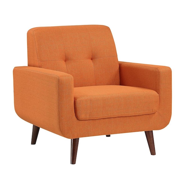 Lazzara Adelia Orange Textured Fabric Arm Chair