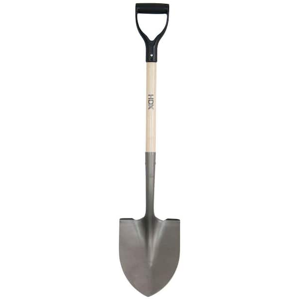 HDX 19.75 in. D-Handle Wood Digging Shovel