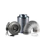 188 CFM 4 in. Centrifugal Inline Duct Fan with Carbon Filter and Aluminum Ducting for Indoor Garden Ventilation