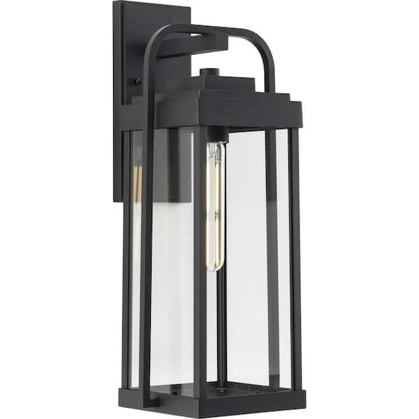 Progress Lighting Walcott 20 in. 1-Light Textured Black Outdoor Wall Lantern Sconce