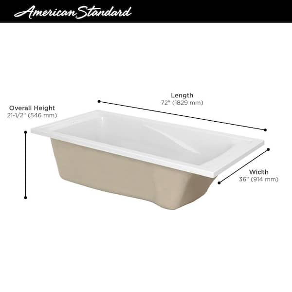 American Standard - Evolution 72 in. x 36 in. Acrylic Soaking Bathtub with Reversible Drain in White