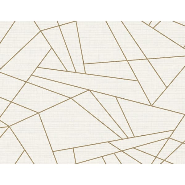 Geometric Triangles Beige and Brown Paper Non-Pasted Strippable Wallpaper Roll (Cover 60.75 sq. ft.)