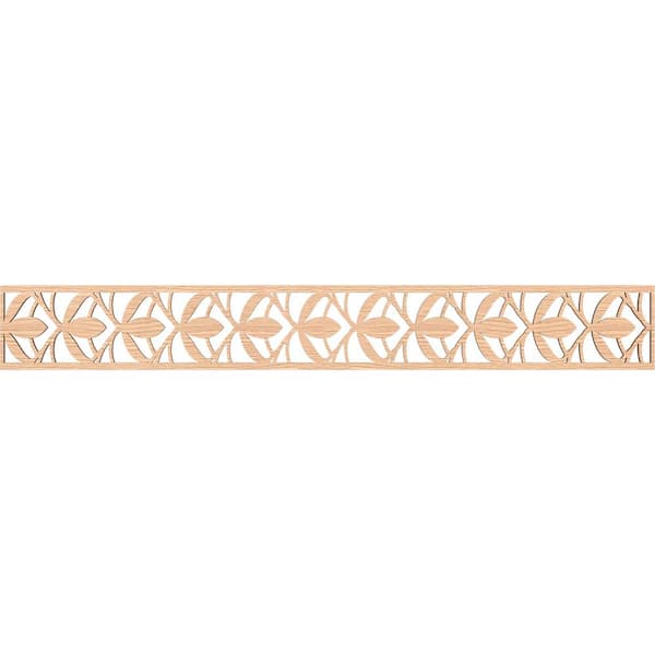 Ekena Millwork Salem Fretwork 0.25 in. D x 46.5 in. W x 6 in. L Red Oak Wood Panel Moulding