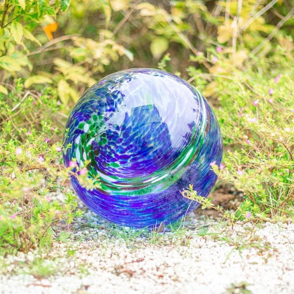 Misopily Blue Glass Gazing Balls Sphere for Garden Lawn Outdoor