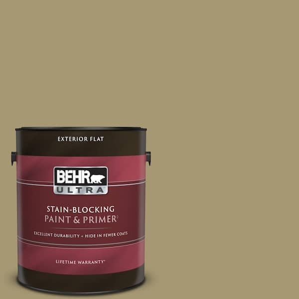 BEHR ULTRA 1 gal. #S330-5 Dried Chive Flat Exterior Paint & Primer