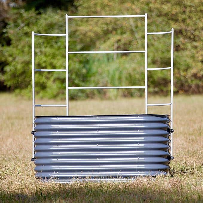 Gray Metal Modular Garden Wall Trellis System