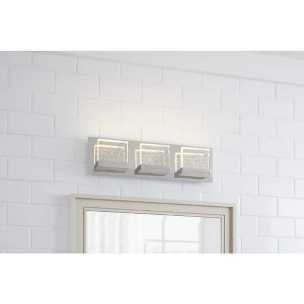 Home Decorators Collection Alberson 3-Light Integrated LED Chrome Bathroom Vanity Light