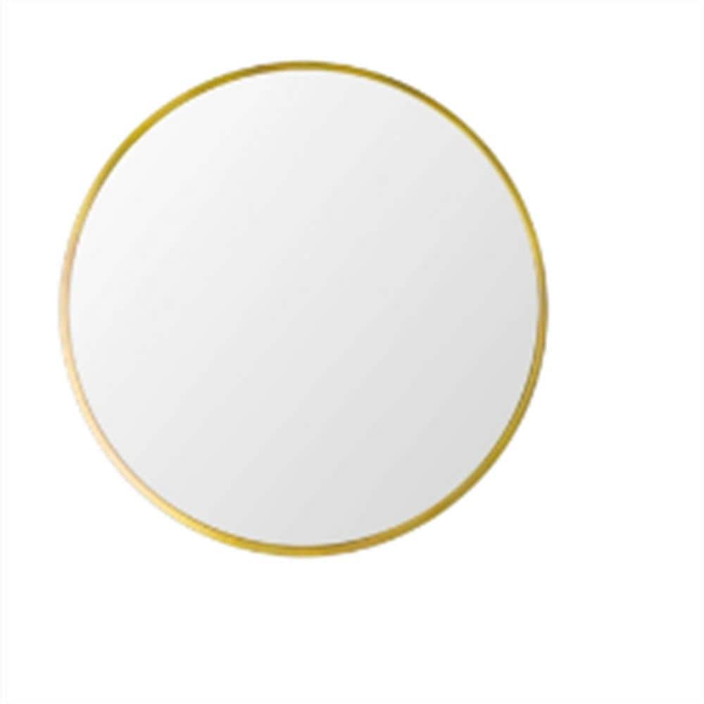 24 in. W x 24 in. H Gold Wall Circle Round Mirror for Bathroom, Hanging Rou