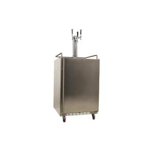 Triple Tap 24 in. Outdoor Oversized Beer Keg Dispenser with Electronic Control Panel in Stainless Steel