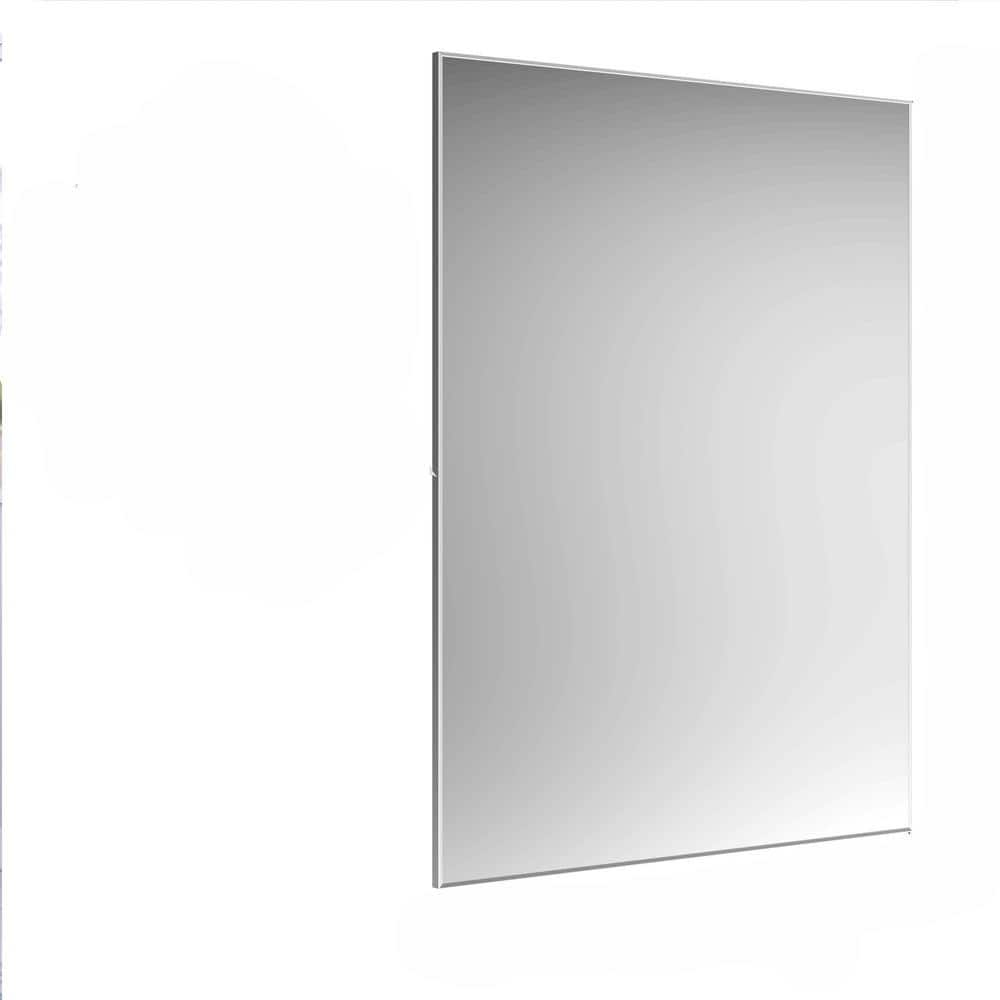 60 in. W x 36 in. H Oversized Rectangle Framed Silver Mirror Decorative Lar
