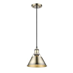 Orwell AB 1-Light Aged Brass Pendant with Aged Brass Shade