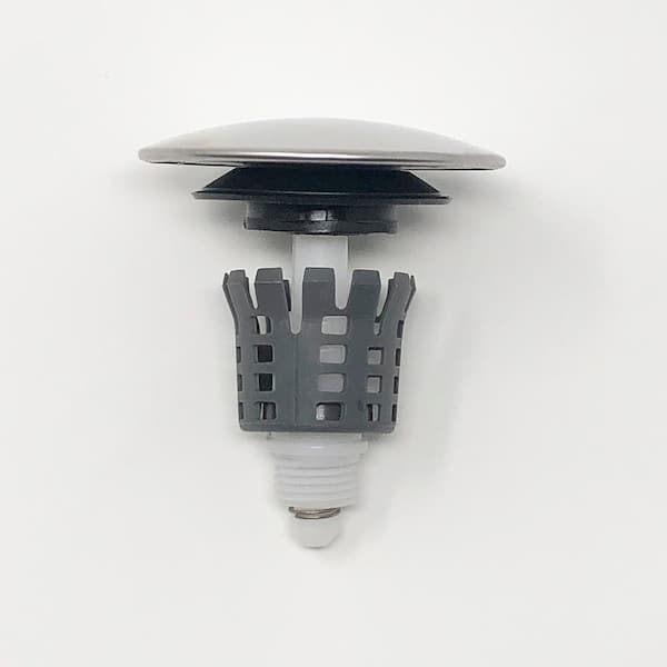 PF WaterWorks DecoDRAIN 2-in-1 Brass Sink Drain, Push (Open