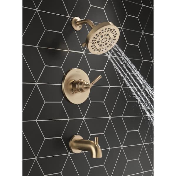 Saylor Gold Single Handle 5-Spray Tub and Shower Faucet 1.75 GPM in Champagne Bronze Valve Included