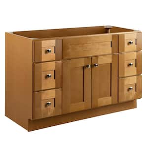 Brookings RTA Plywood 48 in. W x 21 in. D x 31.5 in. H 2-Door 6-Drawer Shaker Bath Vanity Cabinet without Top in Birch
