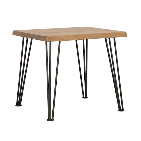 Coaster Zander 24 in. Natural and Matte Black Wood End Table with Hairpin Leg