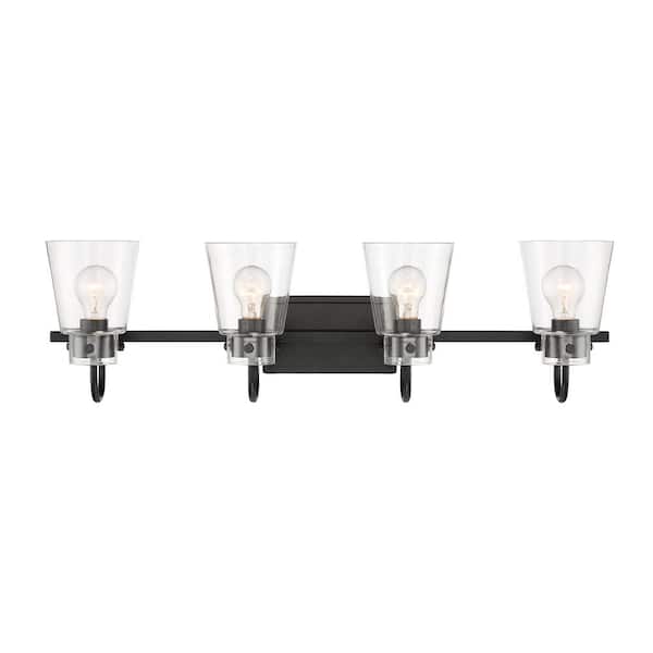 Designers Fountain Westin 4-Light Black Modern/Contemporary Vanity Light Bar Designers Fountain Westin 4-Light Black Modern/Contemporary Vanity Light Bar