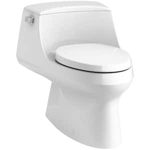 San Raphael 12 in. Rough In 1-Piece 1.28 GPF Single Flush Elongated Toilet in White Seat Included