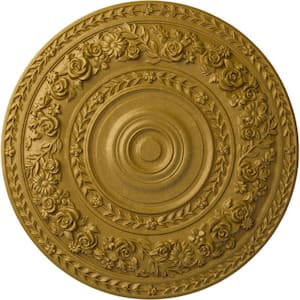 33-7/8 in. x 2-3/8 in. Rose Urethane Ceiling Medallion (Fits Canopies up to 13-1/2 in.), Pharaohs Gold