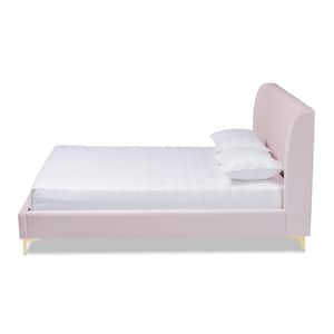 Saverio Light Pink Queen Platform Bed