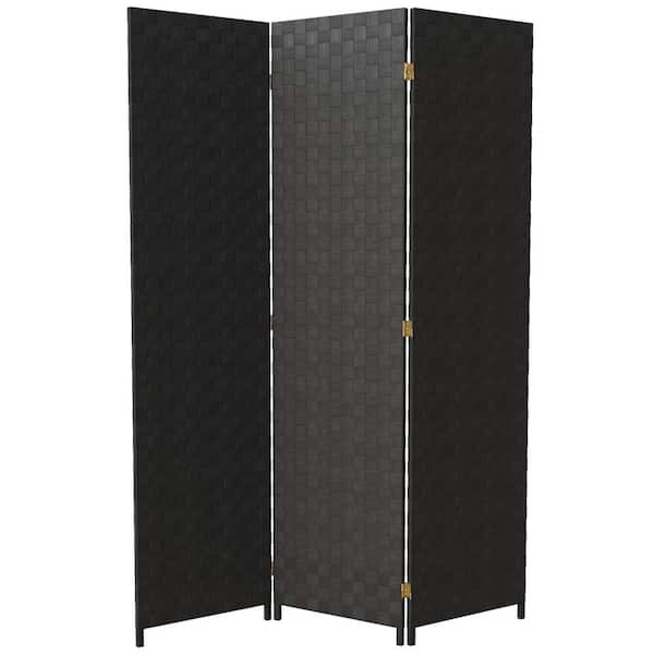 Oriental Furniture 6 ft. Black 3-Panel Room Divider