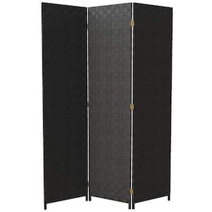 6 ft. Black 3-Panel Room Divider