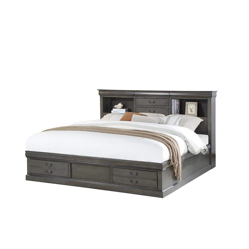 Reviews for Acme Furniture Louis Philippe III Gray Wood Frame Queen