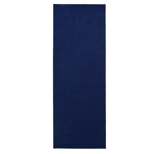 Custom Size Runner Rug Solid Navy 26 in. W x 144 in. L Stair Runner 26 sq. ft.
