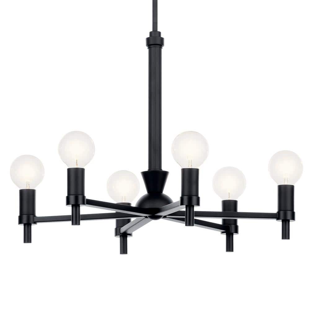 Torvee Geometric 6-Light Medium Chandelier in Black Finish