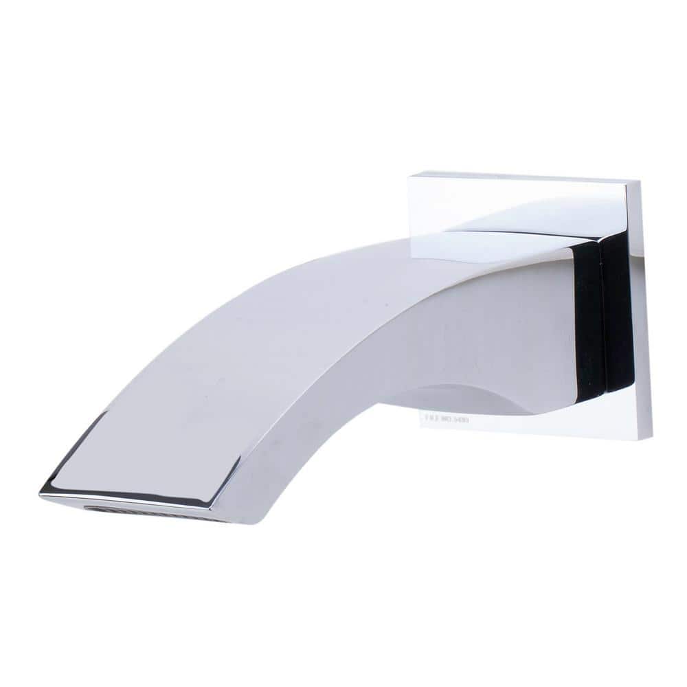 Polished Chrome Wall Mounted Curved Tub Spout