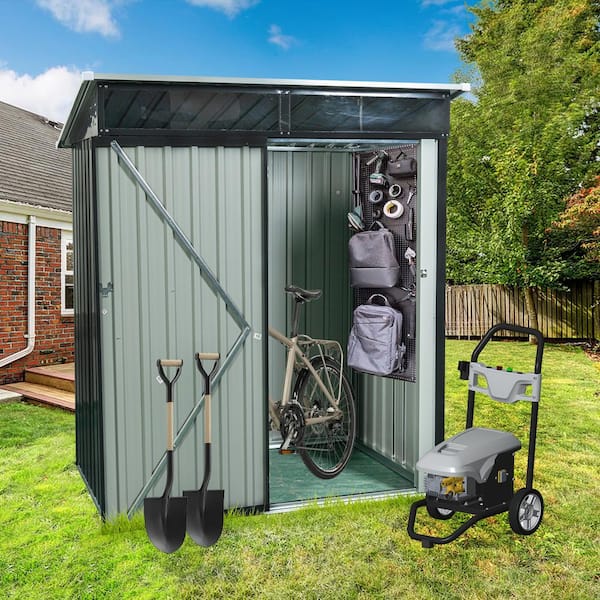 Boosicavelly 5 ft. x 3 ft. Outdoor Metal Storage Shed 15 sq. ft. in Black with Transparent Plate