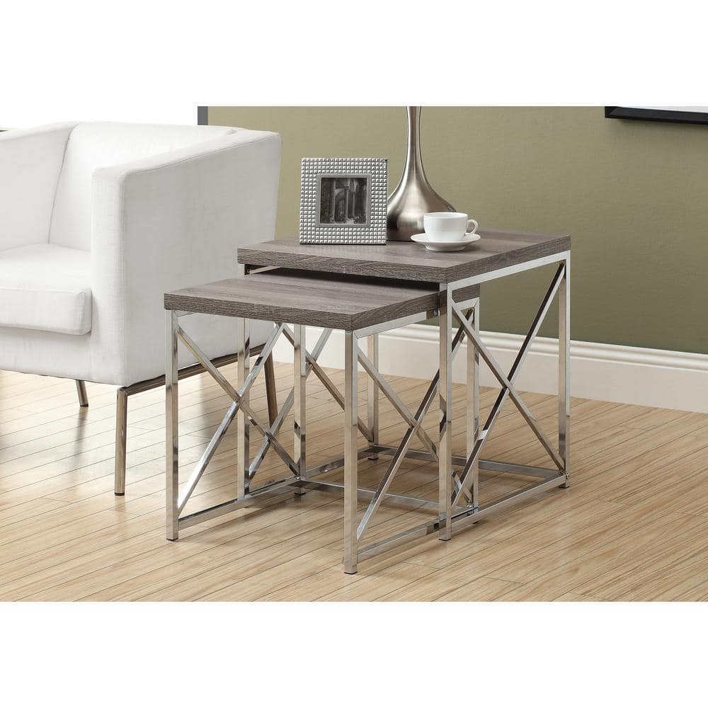 Dark Taupe Nesting Table (2-Piece) HD3255 - The Home Depot