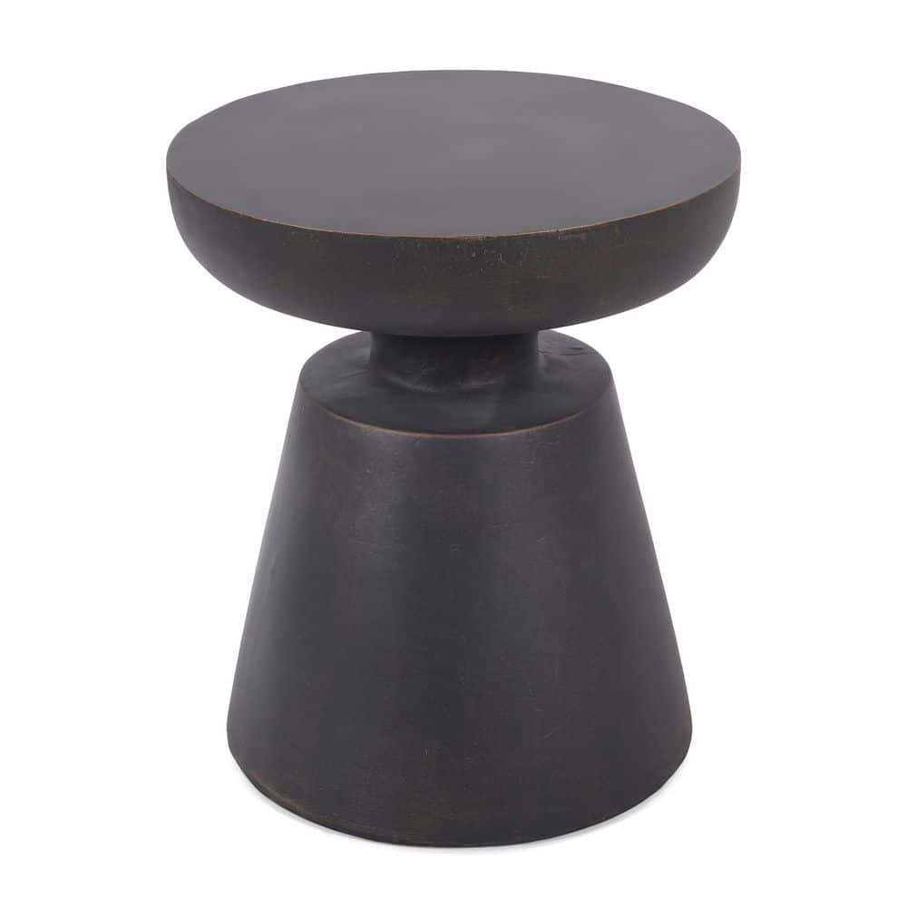 Copper Outdoor LightWeight Concrete Side Table with a Solid Pedestal Base and Half-sphere Tabletop, Durable Accent Table price history on PriceWatchPro