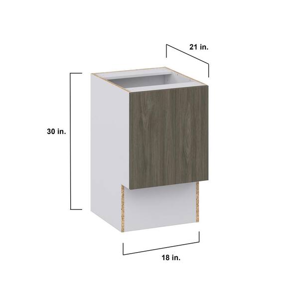 J COLLECTION Medora Textured Slab Walnut Assembled 12 in. W x 30 in. H x 21 in. D Accessible ADA Vanity Base Kitchen Cabinet
