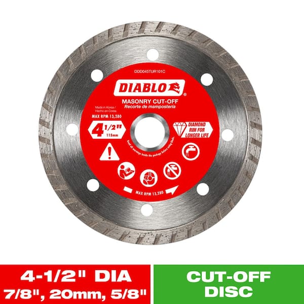 4-1/2 in. Diamond Blade Turbo Rim Masonry Cut Off