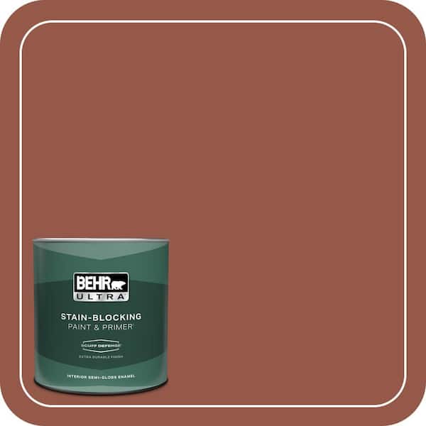 BEHR ULTRA 1 qt. #BIC-47 Caliente Extra Durable Semi-Gloss Enamel Interior Paint & Primer