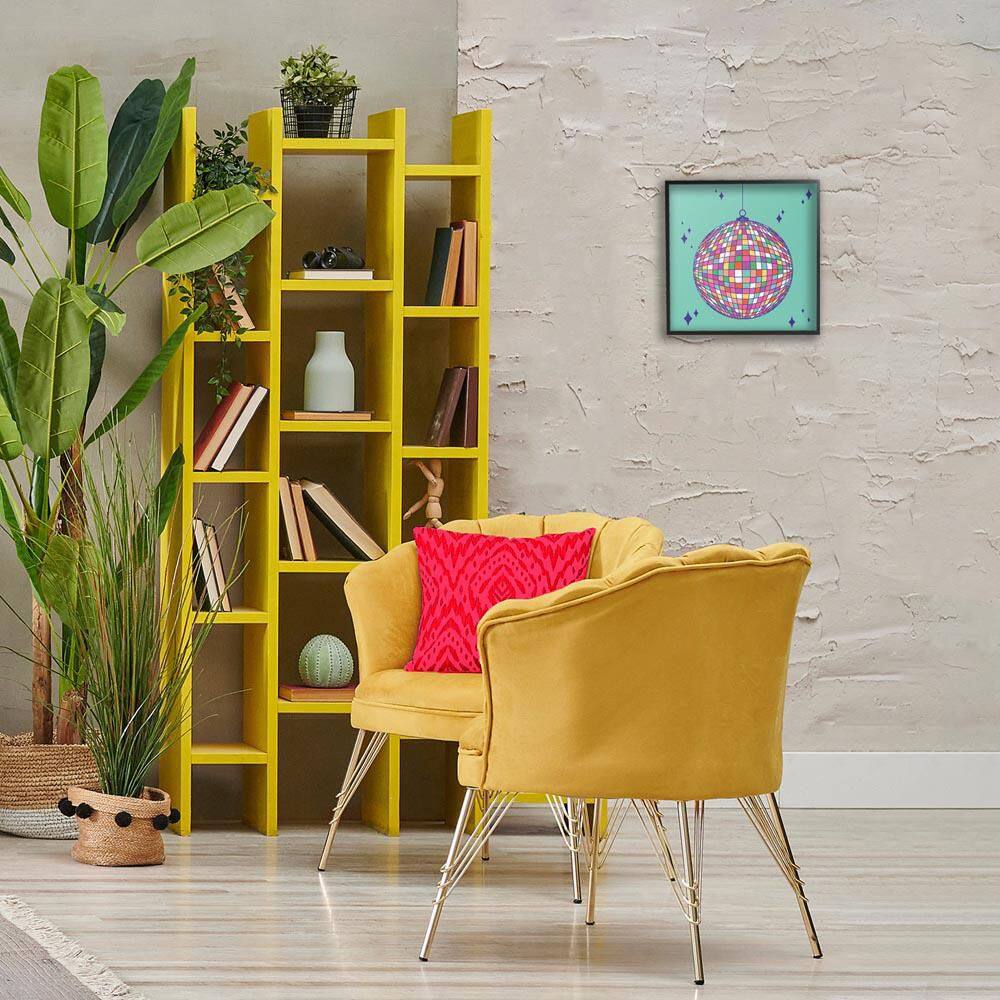 Geometric Modern Disco Ball by Sazerelli Designs Black Framed Abstract Giclee Art Print 12 in. x 12 in. price history on PriceWatchPro