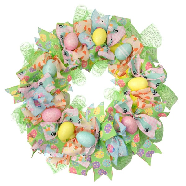 Easter Garland Glittery 6 Eggs on 6 foot Ribbon Select Theme 