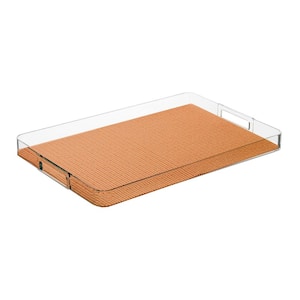 Fishnet Toffee 19 in.W x 1.5 in.H x 13 in.D Rectangular Acrylic Serving Tray