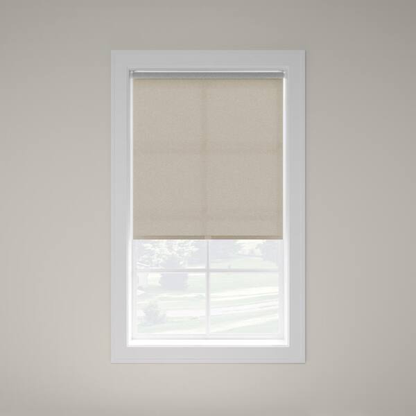 iFit Beige Cordless UV Blocking Reflective Polyester Solar Screen Roller Shade - 28 in. W x 74 in. L